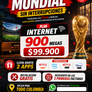 $99mil  Internet Claro Hogar 900/500 Mg