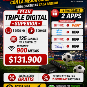 $131mil  Internet + TV + Telefonia  900/500 Mg